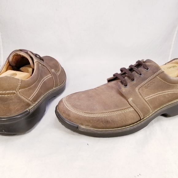 ECCO FUSION SEAWALKER MEN BROWN LEATHER OXFORDS LACES SHOES SIZE 45/11 - Picture 4 of 11